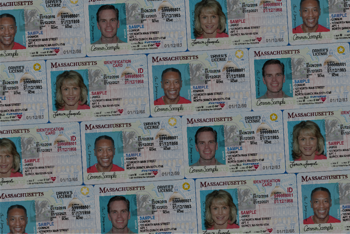 Collage of Massachusetts state IDs